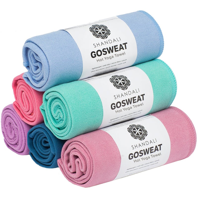 Shandali Hot Yoga GoSweat Microfiber Hand Towel in Super Absorbent Premium Teal Suede for Bikram, Pilates, Gym, and Outdoor Sports. 16 x 26.5 inches. - Image 5